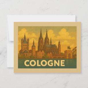 Cologne Germany City Art Postcard