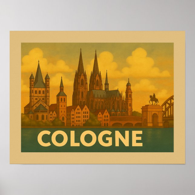 Cologne Germany City Art Poster (Front)