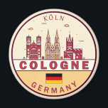 Cologne Germany City Skyline Emblem Magnet<br><div class="desc">Cologne minimalist,  colourful art design featuring monuments and landmarks of the city in Germany.</div>