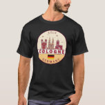 Cologne Germany City Skyline Emblem T-Shirt<br><div class="desc">Cologne minimalist,  colourful art design featuring monuments and landmarks of the city in Germany.</div>