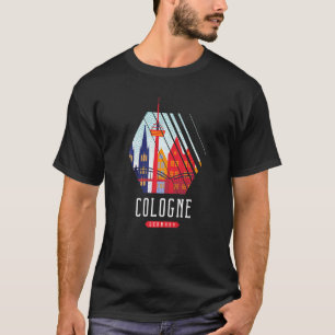 Cologne Germany City Skyline Silhouette Outline Sk T-Shirt