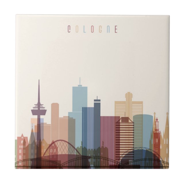 Cologne, Germany | City Skyline Tile (Front)