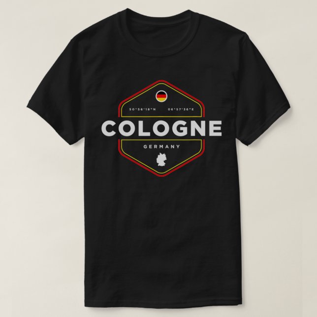 Cologne Germany Map Flag Graphic T-Shirt (Design Front)