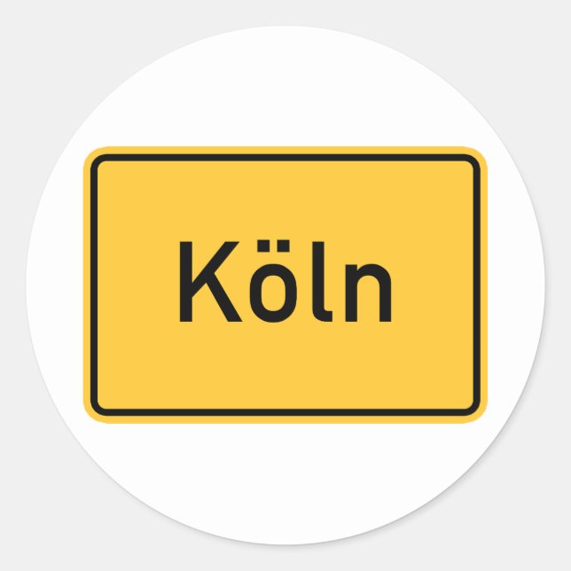 Cologne, Germany Road Sign Classic Round Sticker (Front)