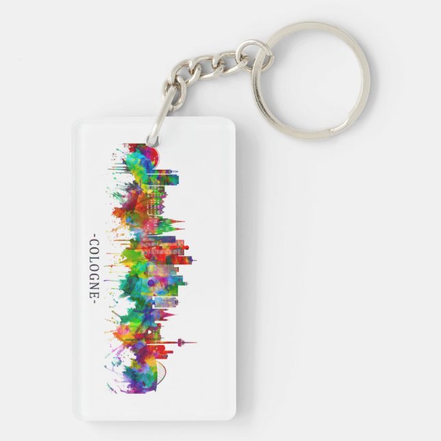 Cologne Germany Skyline Key Ring (Back)