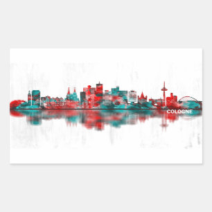 Cologne Germany Skyline Rectangular Sticker