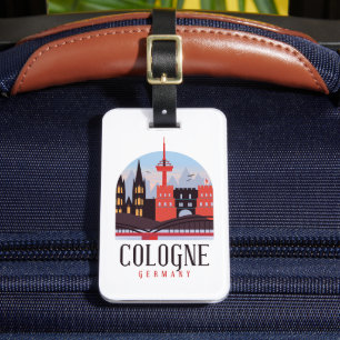 Cologne Germany Vintage Cityscape Luggage Tag