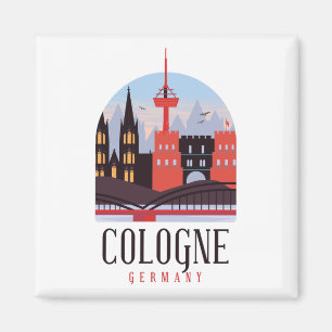 Cologne Germany Vintage Cityscape Magnet