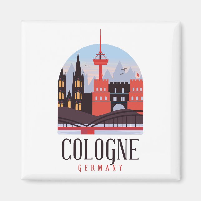 Cologne Germany Vintage Cityscape  Magnet (Front)