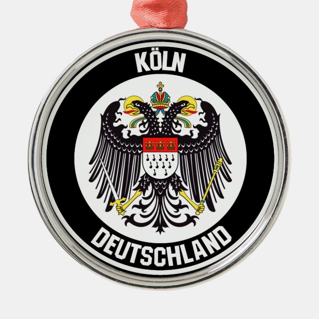 Cologne Round Emblem Metal Ornament (Front)