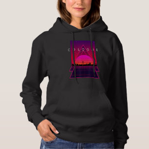 Cologne Skyline 80s 90s Vaporwave Aesthetic Retro Hoodie
