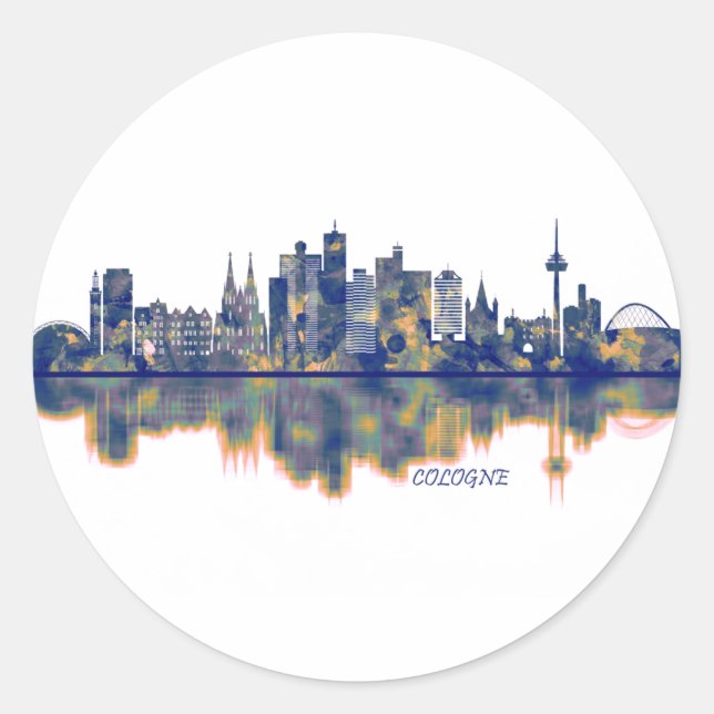 Cologne Skyline Classic Round Sticker (Front)