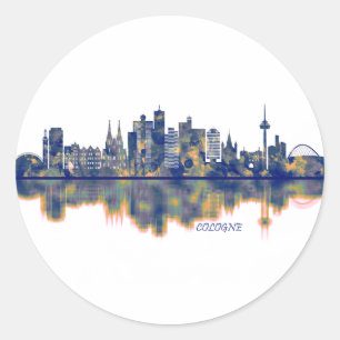Cologne Skyline Classic Round Sticker