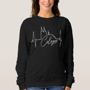 Cologne Skyline Heartbeat Germany Silhouette I Lov Sweatshirt