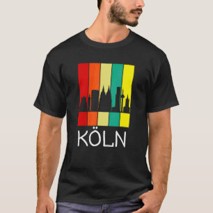 Cologne Skyline With Cologne Cathedral Retro Vinta T-Shirt