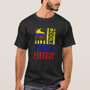 Colombia American Flag Colombia Usa Pride T-Shirt