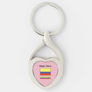 Colombia and Colombian Flag Personalised Key Ring