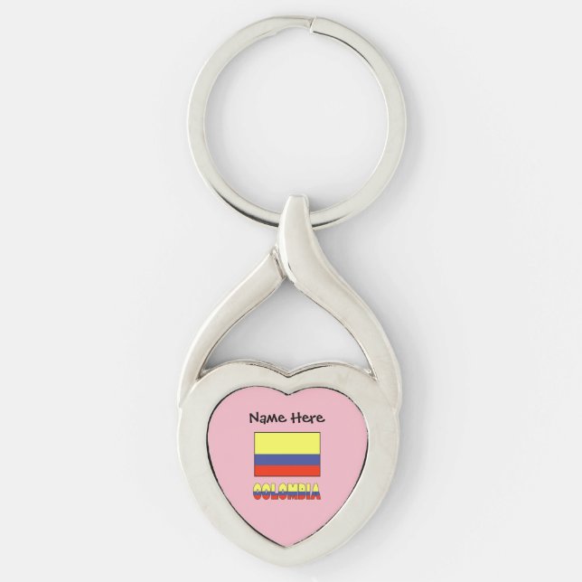 Colombia and Colombian Flag Personalised Key Ring (Front)