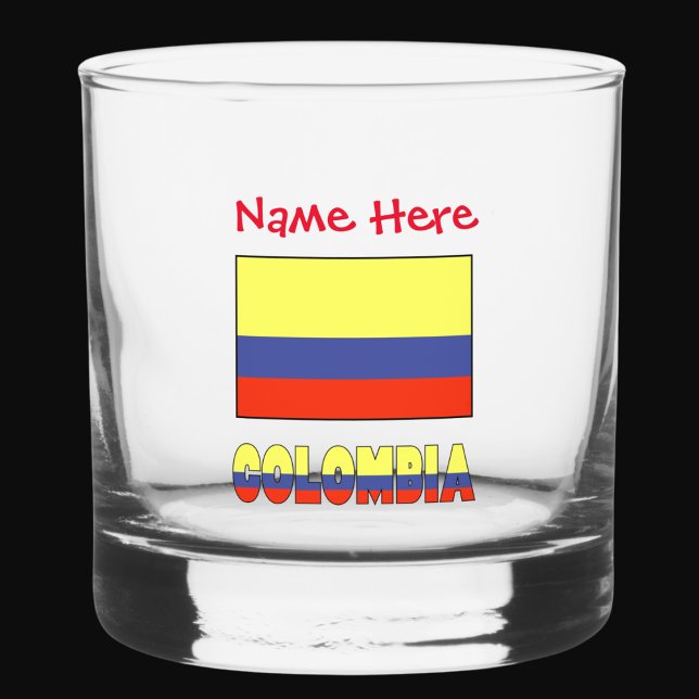 Colombia and Colombian Flag Red Personalisation Whiskey Glass (Creator Uploaded)