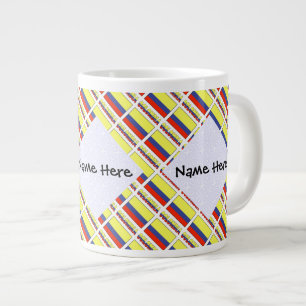 Colombia and Colombian Flag Tiled Personalised Large Coffee Mug