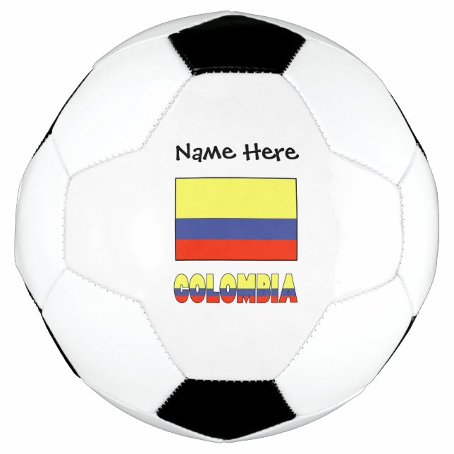 Colombia and Colombian Flag with Your Name Soccer  Ball (Front)
