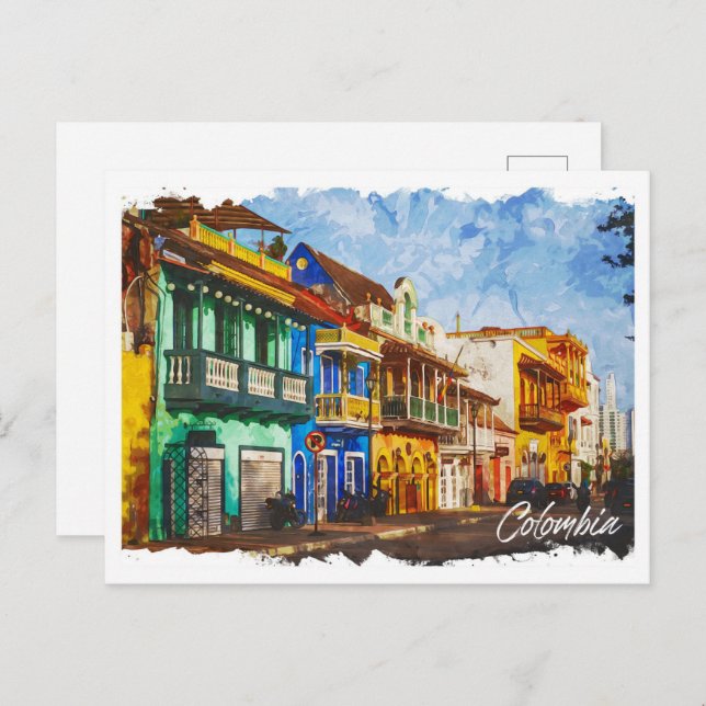 Colombia Beautiful Oil Paint Landscape Postcard (Front/Back)