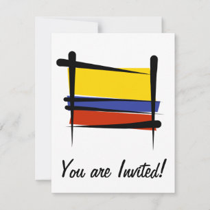 Colombia Brush Flag Invitation