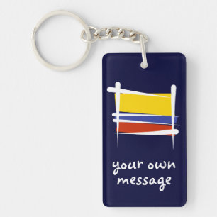 Colombia Brush Flag Key Ring
