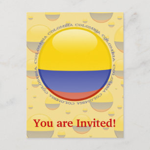 Colombia Bubble Flag Invitation