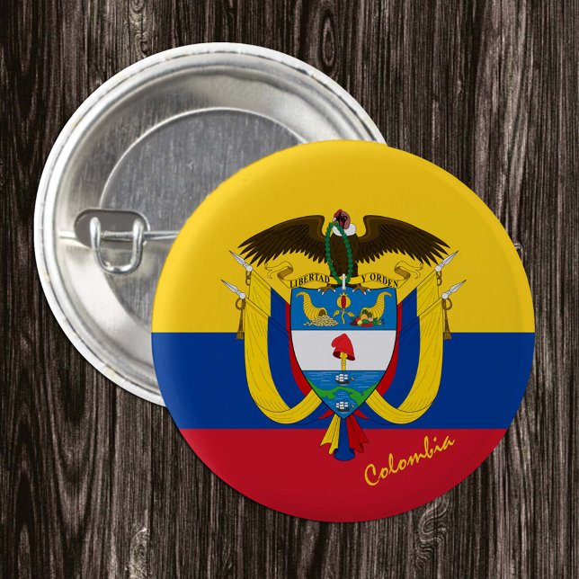 Colombia button, patriotic Colombian Flag 3 Cm Round Badge (Creator Uploaded)