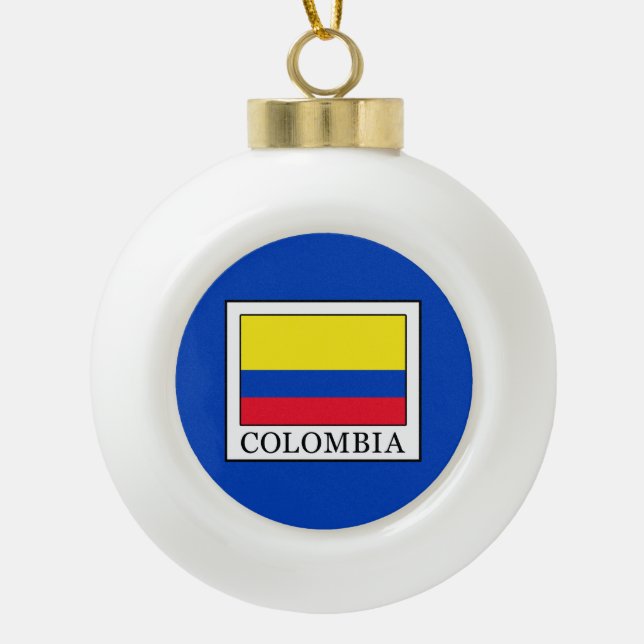 Colombia Ceramic Ball Christmas Ornament (Front)