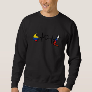 Colombia Chili Flag Colombian Chilean Heartbeat Sweatshirt
