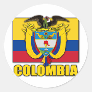 Colombia Coat of Arms Classic Round Sticker