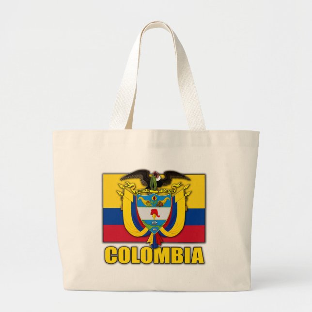 Colombia Coat of Arms Large Tote Bag (Front)