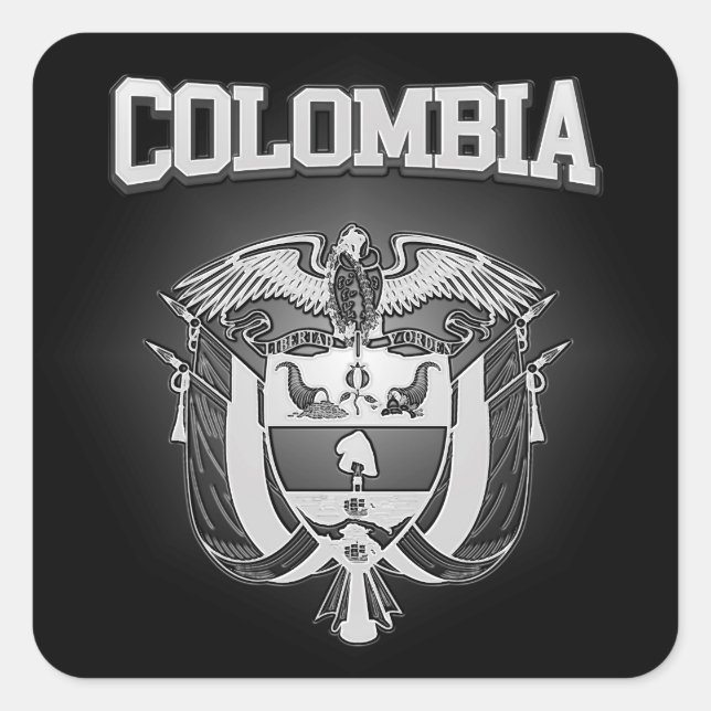 Colombia Coat of Arms Square Sticker (Front)