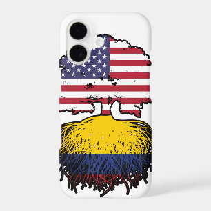Colombia Colombian American USA Tree Roots Flag