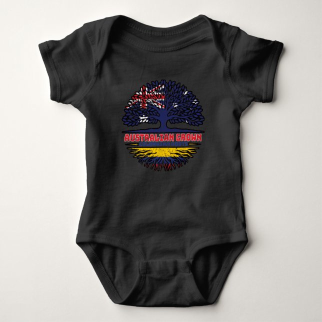 Colombia Colombian Australian Australia Tree Roots Baby Bodysuit (Front)