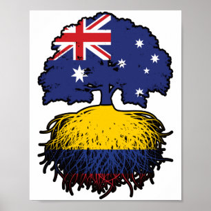 Colombia Colombian Australian Australia Tree Roots Poster