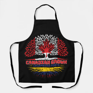 Colombia Colombian Canadian Canada Tree Roots Flag Apron