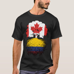 Colombia Colombian Canadian Canada Tree Roots Flag T-Shirt