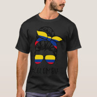 Colombia Colombian Flag Pride colours women Messy 