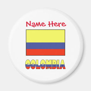 Colombia Colombian Flag Red Personalisation Magnet