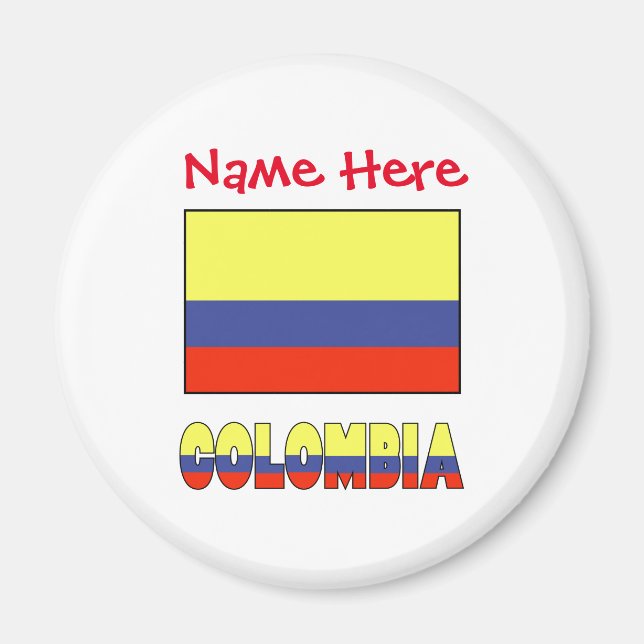 Colombia Colombian Flag Red Personalisation Magnet (Front)