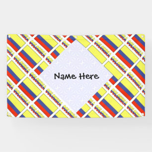 Colombia Colombian Flag Tiled Personalised Name Banner