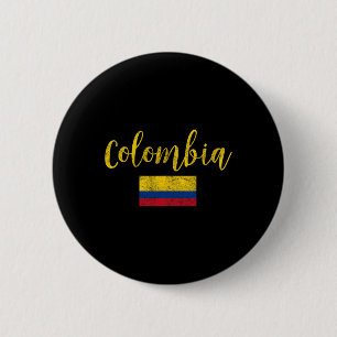 Colombia Colombian Flag Vintage 6 Cm Round Badge