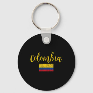 Colombia Colombian Flag Vintage Key Ring