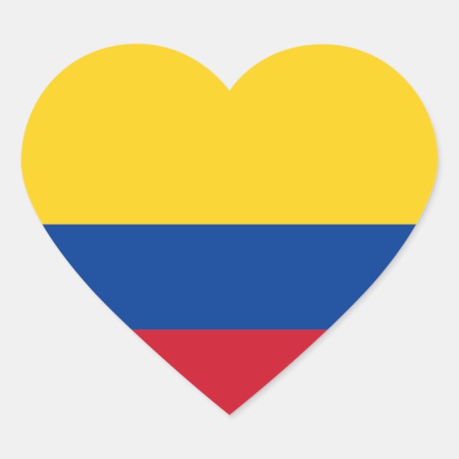 Colombia/Colombian Heart Flag Heart Sticker (Front)