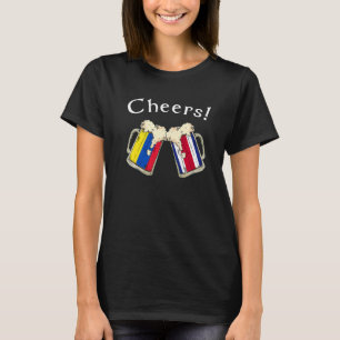 Colombia Costa Rica Flag Cheers Beer Grown Patriot T-Shirt