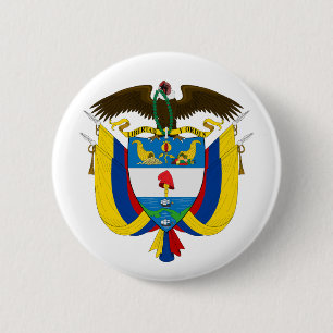 Colombia country coat arms symbol emblem flag 6 cm round badge
