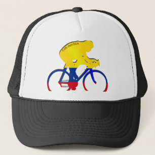 Colombia cyclist Colombian flag bicycle gear Trucker Hat